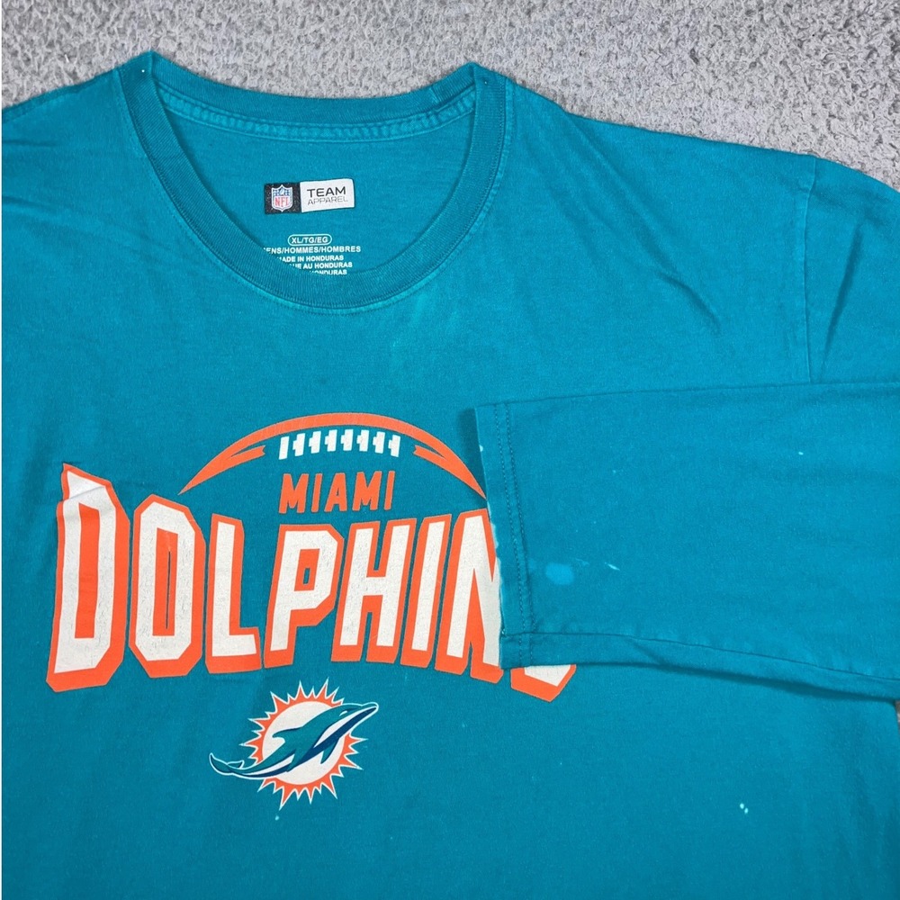 NFL Miami Dolphins L/S Graphic T-Shirt Men XL Bleached Blokecore Gorpcore Sporty